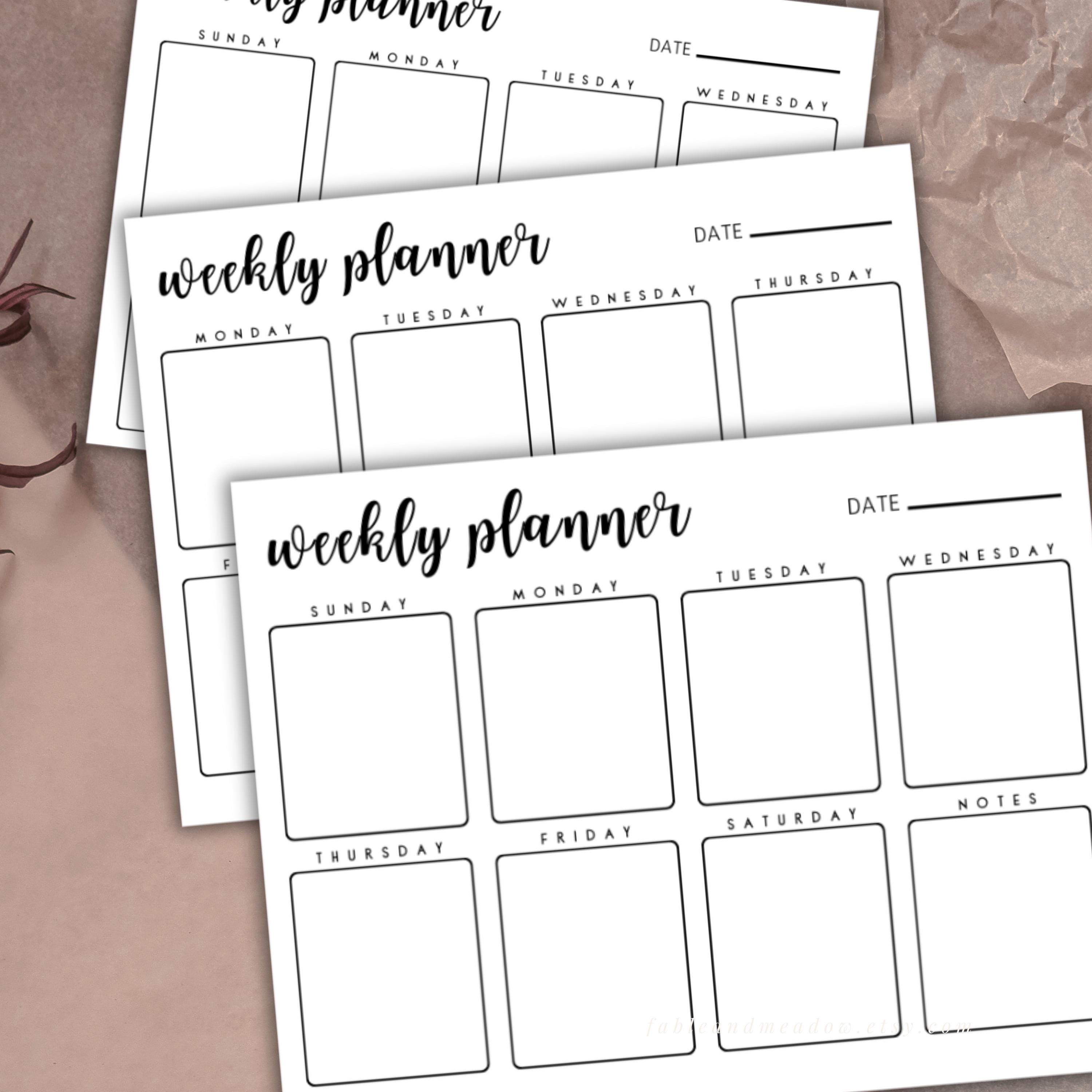Printable Food Planner Template: Weekly Meal Plan, A4 A5 Letter (PDF ...
