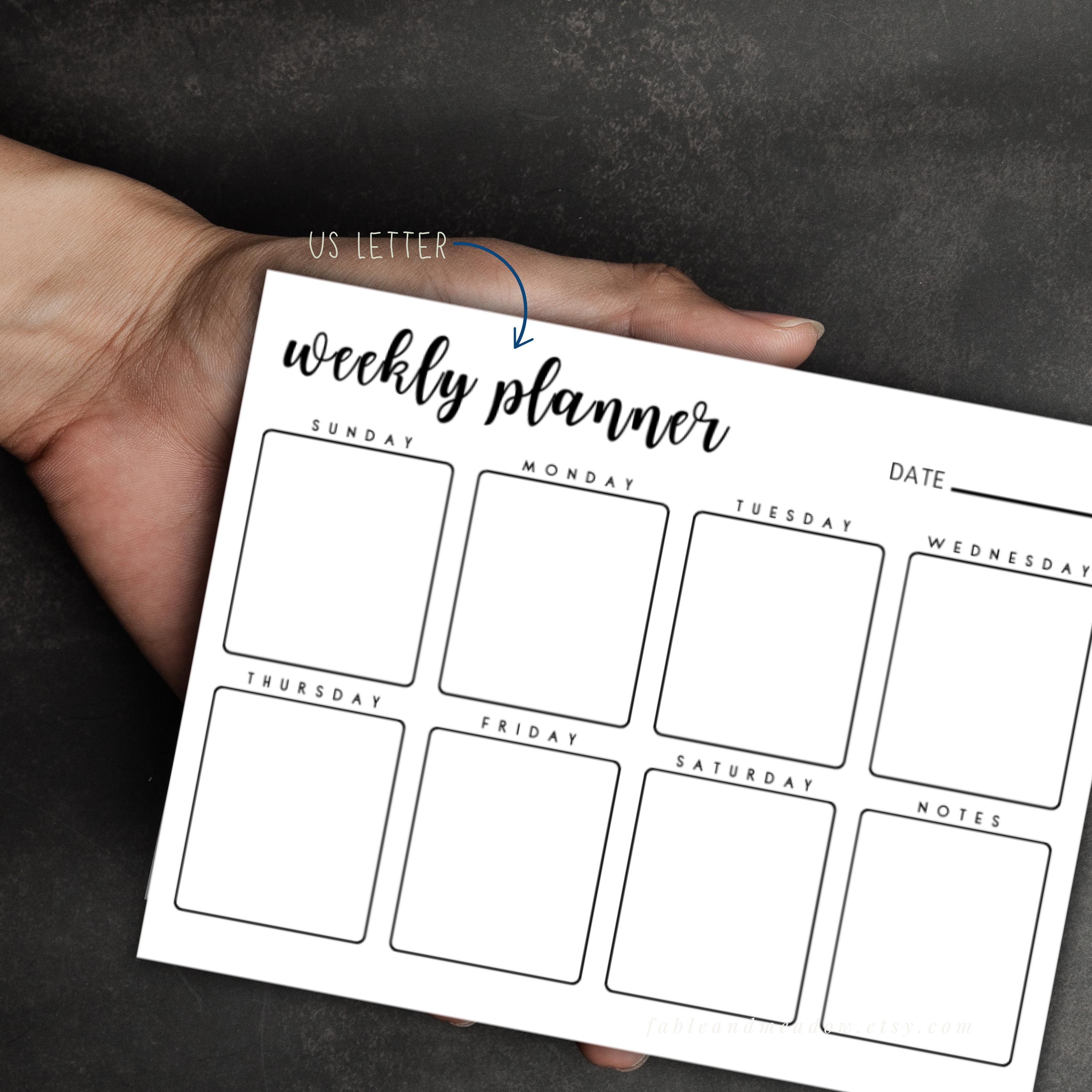 Printable Food Planner Template: Weekly Meal Plan, A4 A5 Letter (PDF ...