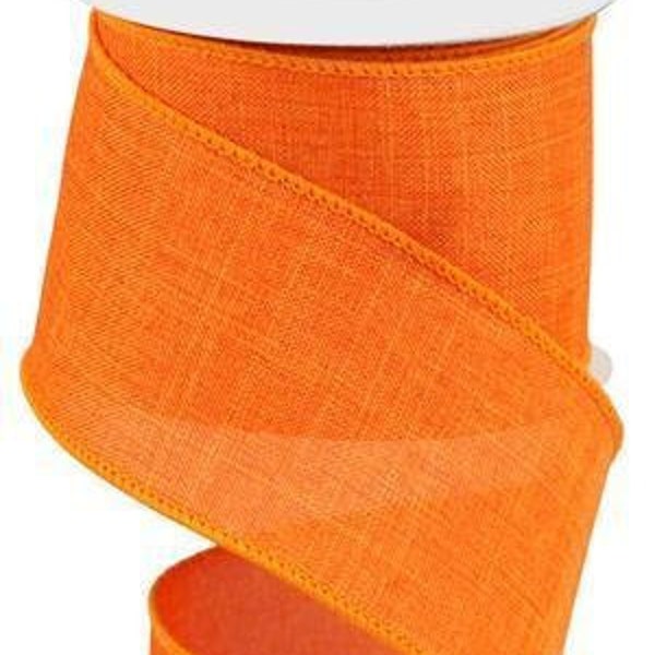 Orange Royal Burlap Ribbon Orange Wired Ribbon 2.5 Inch Wreath Ribbon Orange