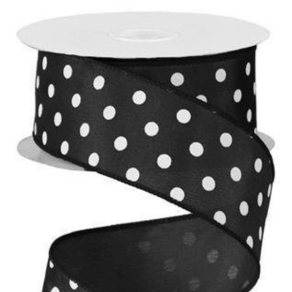 Blueberry Polka Dot Burlap Ribbon - 2.5 Inch X 5 Yards, Wire-Edged For Bows, Spring & Summer Decor - View #4