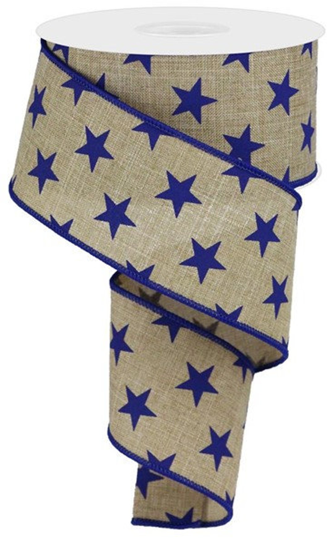 Star Ribbon Patriotic Ribbon Navy Star Wired Ribbon Navy Burlap Stars ...