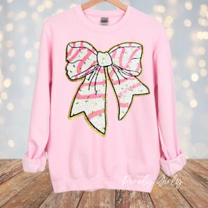 Christmas Bow Sequin Iron on Patch Christmas Cake Bow