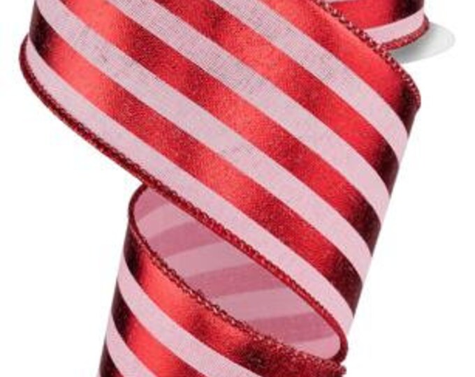 Metallic Stripe Ribbon Red Metallic Stripe Ribbon Red Pink Stripe ...