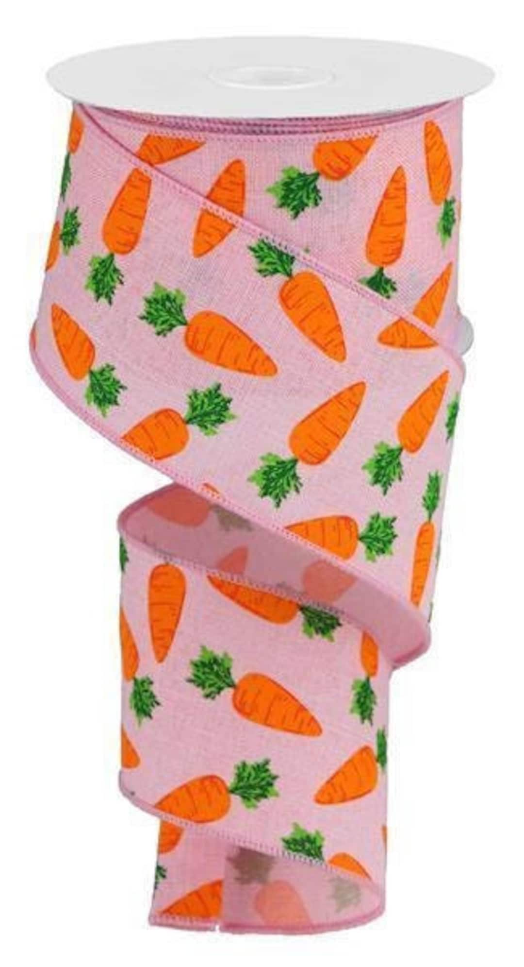Easter Ribbon Easter Carrot Pink Carrot Ribbon 2.5 Inch Wired Etsy