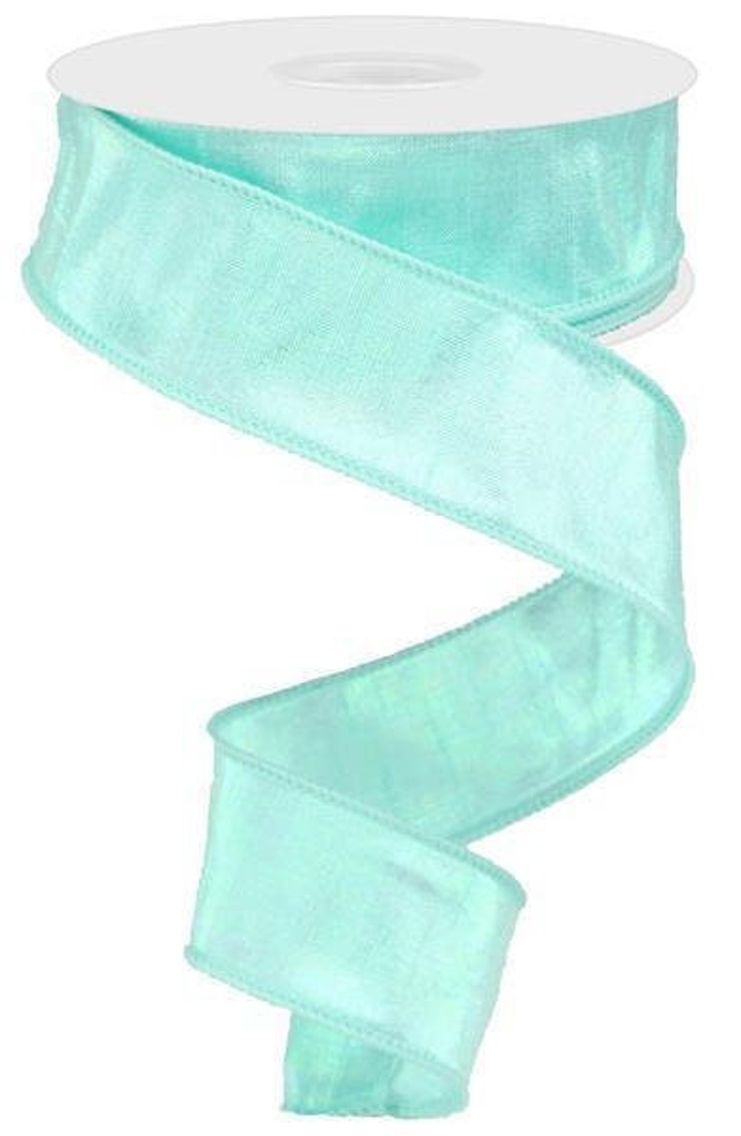 Light Blue Dupioni Ribbon Irridescent Blue Ribbon 1.5 Inch Wired Ribbon ...