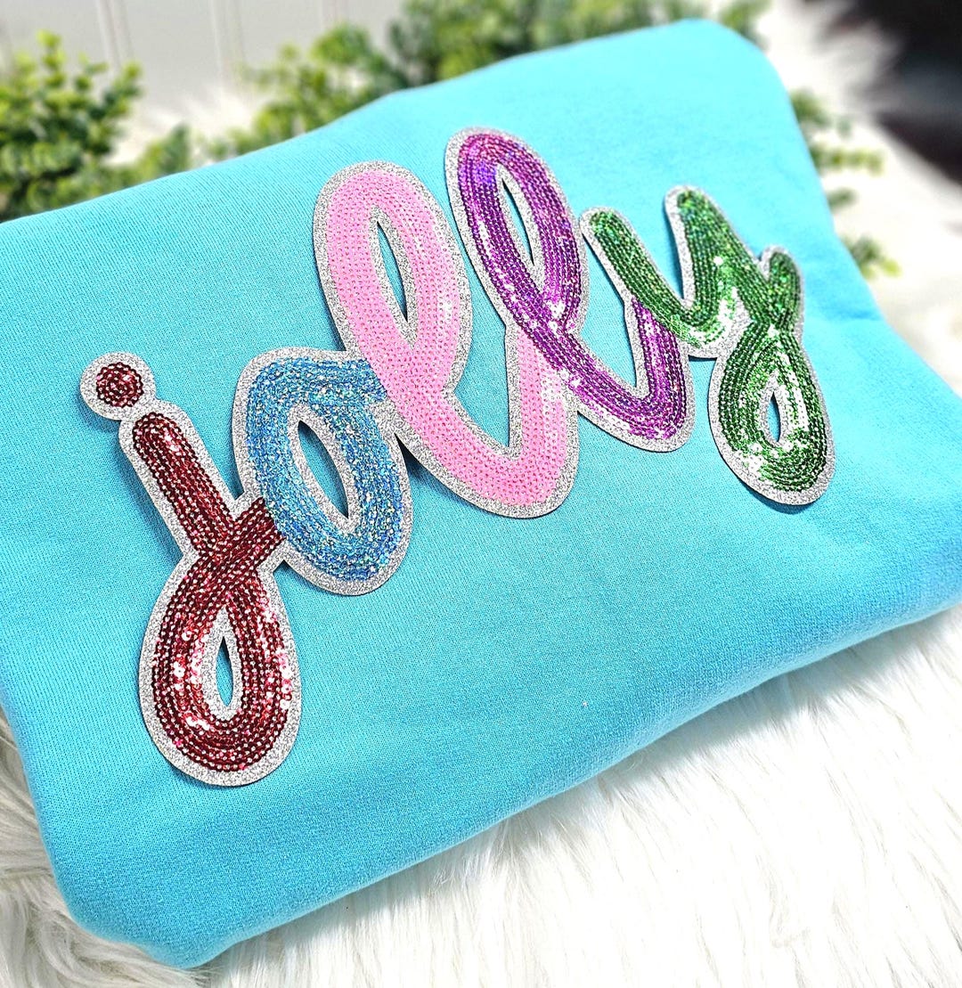 Jolly Sequin Patch Colorful Jolly Iron on Sequin Patch - Etsy