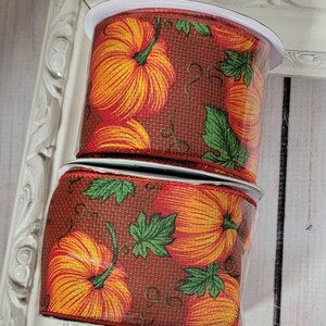 Pumpkin ribbon Pumpkin Ribbon Thanksgiving Fall Pumpkin 2.5 Inch Ribbon Pumpkin Ribbon