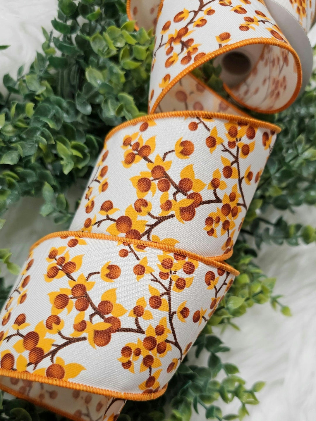 Fall Ribbon Pic Fall Ribbon Bittersweet Fall Thanksgiving Ribbon Rust Ivory Fall Ribbon ...