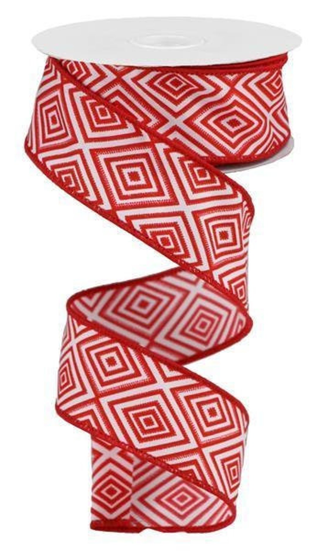 Red White Ribbon Pattern Ribbon Red Diamond Ribbon Valentine Ribbon ...