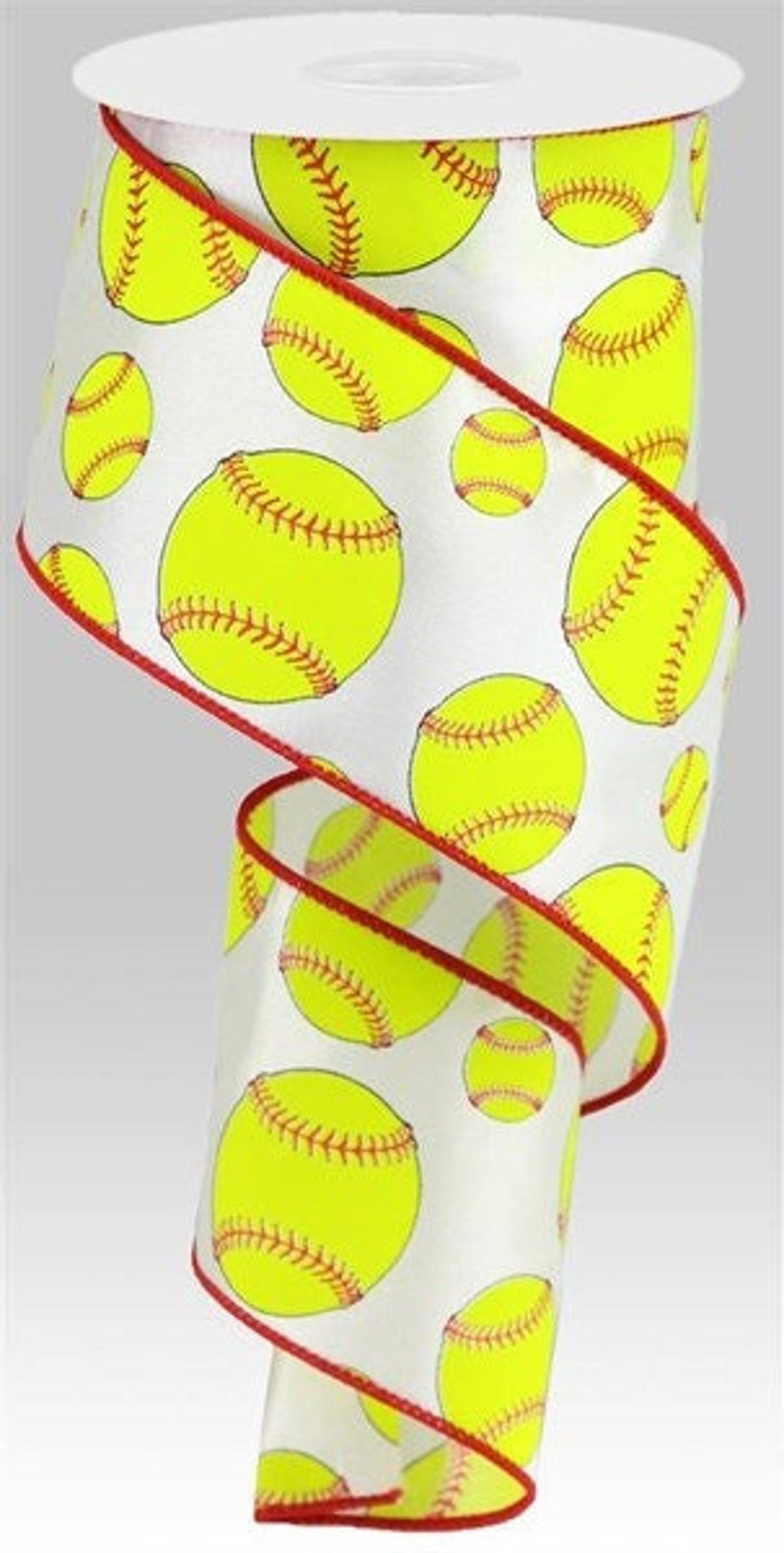 Softball Ribbon Softball Neon Yellow Wired Ribbon 2.5 Inch - Etsy