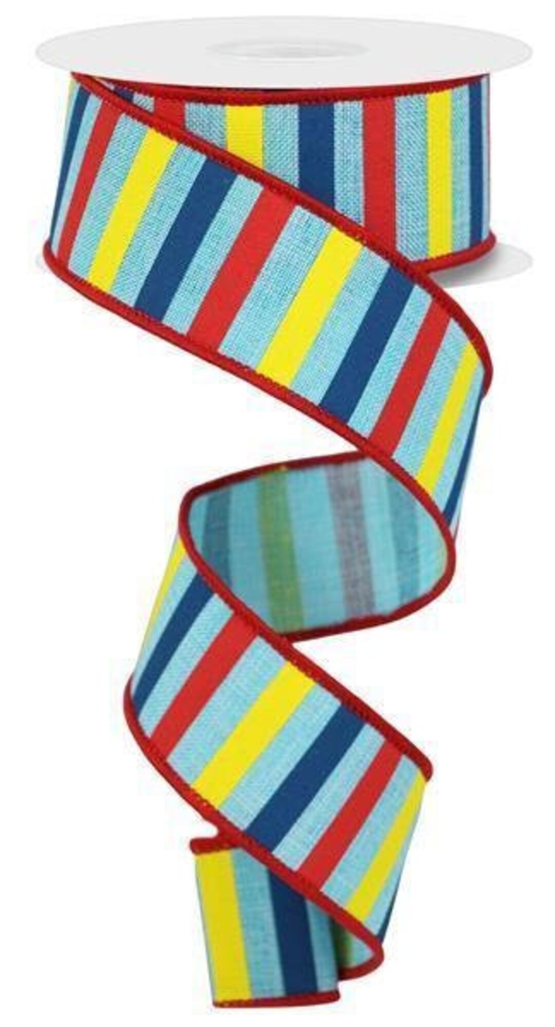 Blue Red Yellow Stripe Ribbon Horizontal Stripe Ribbon School Etsy