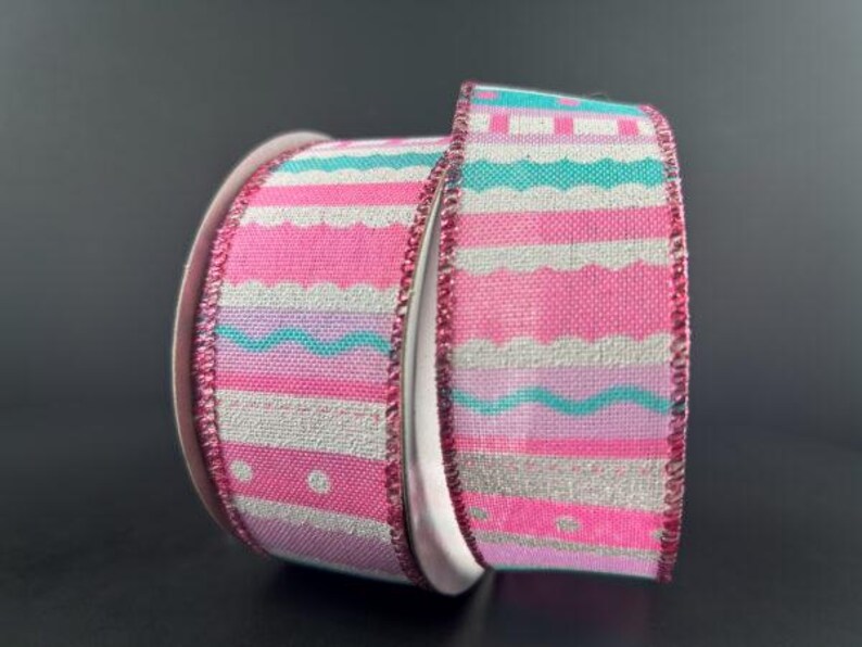 Whimsy Ribbon Blue Pink Aqua Stripe Ribbon Christmas Ribbon Pink Blue Whimsy Striped ...