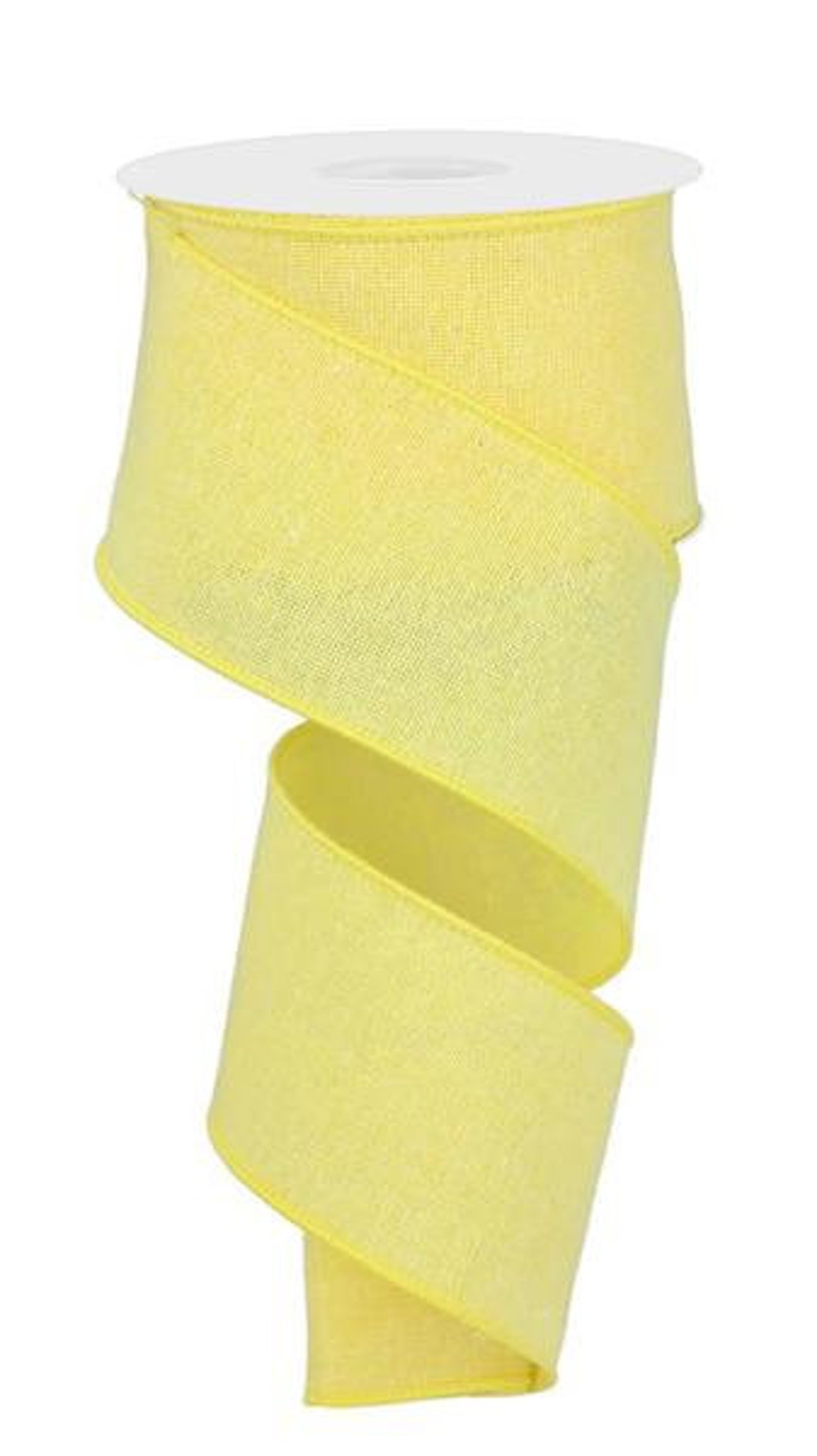Yellow Ribbon Yellow Fuzzy Cotton Wired Ribbon 2.5 Inch Wreath Ribbon ...