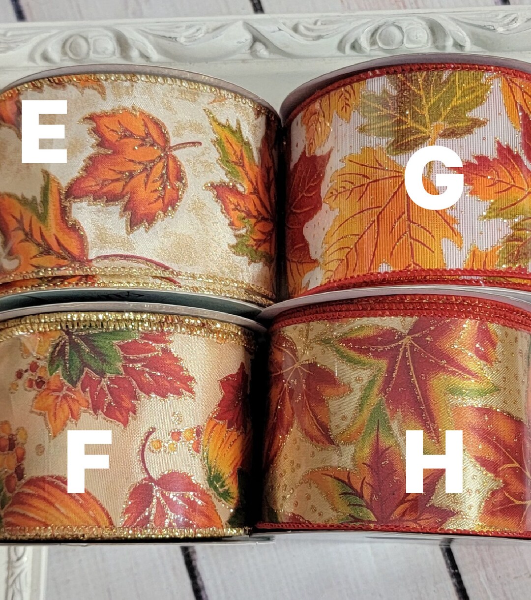 Fall Leaves Ribbon Fall Ribbon Cream Fall Thanksgiving Ribbon Etsy