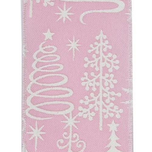 Pink Christmas Tree Ribbon Light Pink Tree Ribbon Etsy