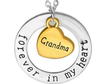 18 inch  Forever in my heart/ Grandma necklace gold/silver