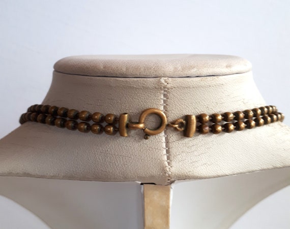 ANTIQUE VICTORIAN solid brass 2 rows graduated be… - image 4