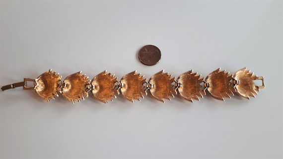 Bracelet Vintage Signé Boucher - Métal Doré Avec Strass, Numéroté, Sans Fermoir, Occasion