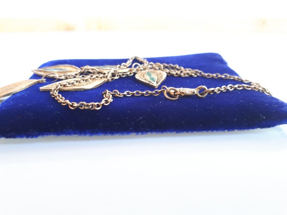 Antique Victorian gold washed silver filigree gre… - image 5