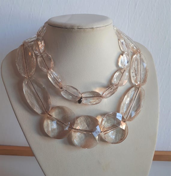 Massive long STATEMENT signed INWEAR pinkish gold… - image 1