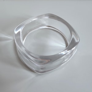 Chunky vintage Retro klart transparent lucitplast fyrkantigt armband