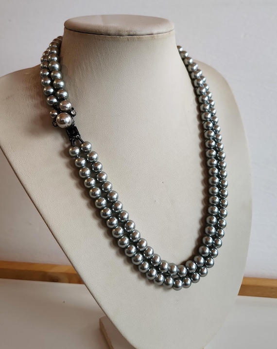 Superb Vintage BR Signed High End Lustrous Silver Gray Glass