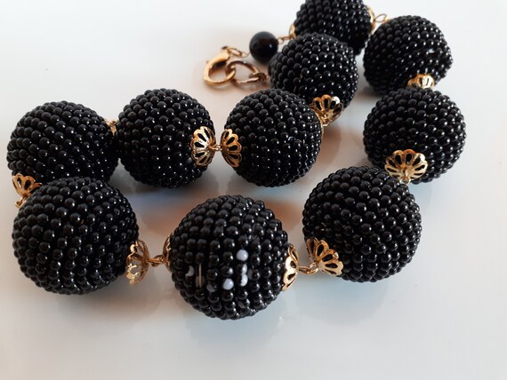 Massive dramatic vintage Retro STATEMENT black pl… - image 5