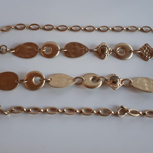 Massive CHICO&#39;S signed matte gold metal women belt with geometric elements