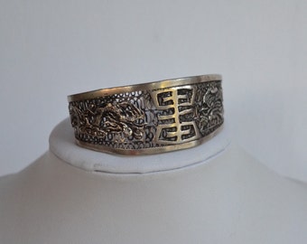 Ancien Bracelet Jonc En Argent 800 Art Nouveau - Occasion - Bijou Ancien Et élégant