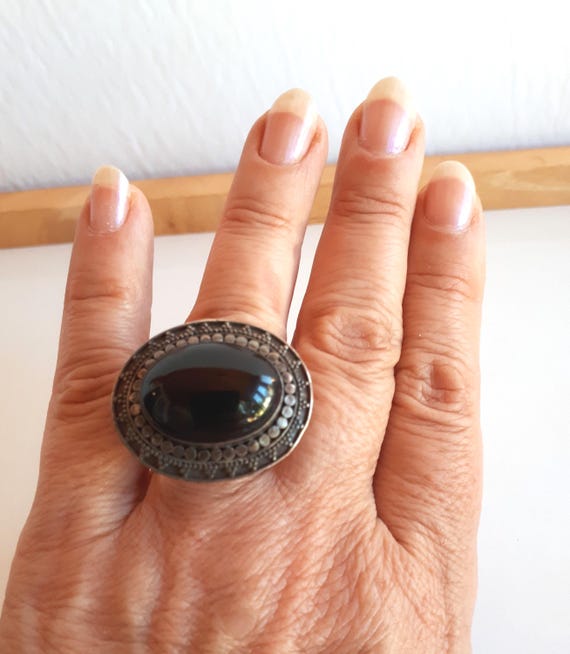 Unique Statement vintage chunky sterling silver b… - image 2