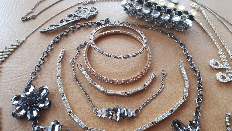 Big lot vintage to now junk rhinestone crafting jewelry parts | Etsy