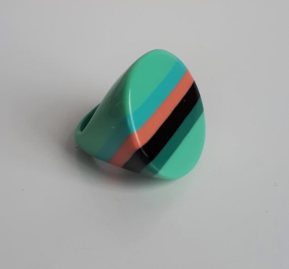 Massive silver ring 925 cabochon turquoise turquoise green T 54 jewel