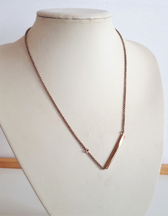 dainty minimalist FOSSIL signed rose gold plate mo