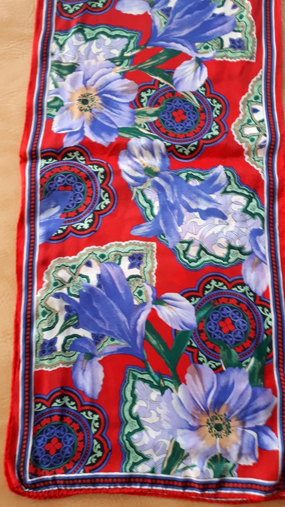 Vintage signed THE VERA STUDIO Japan silk scarf f… - image 4