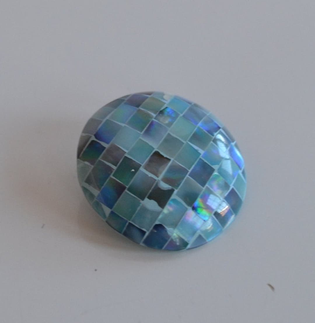 Belle Broche Ancienne En Argent 925 Avec Incrustation De Nacre Bleue – Vintage Et élégante