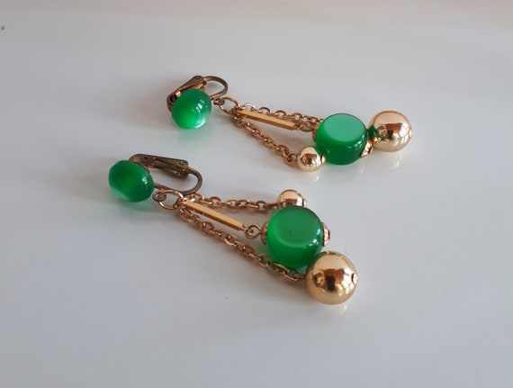 Vintage 50s emerald green moonglow plastic and go… - image 2