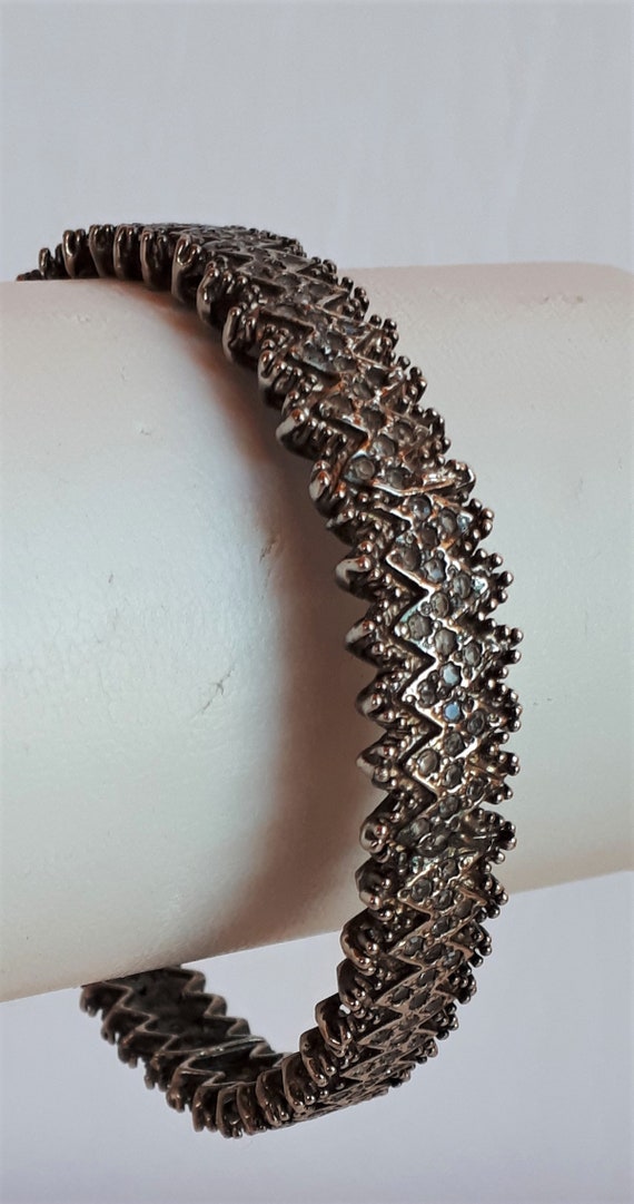 Antique Georgian silver and encrusted paste zig-z… - image 6