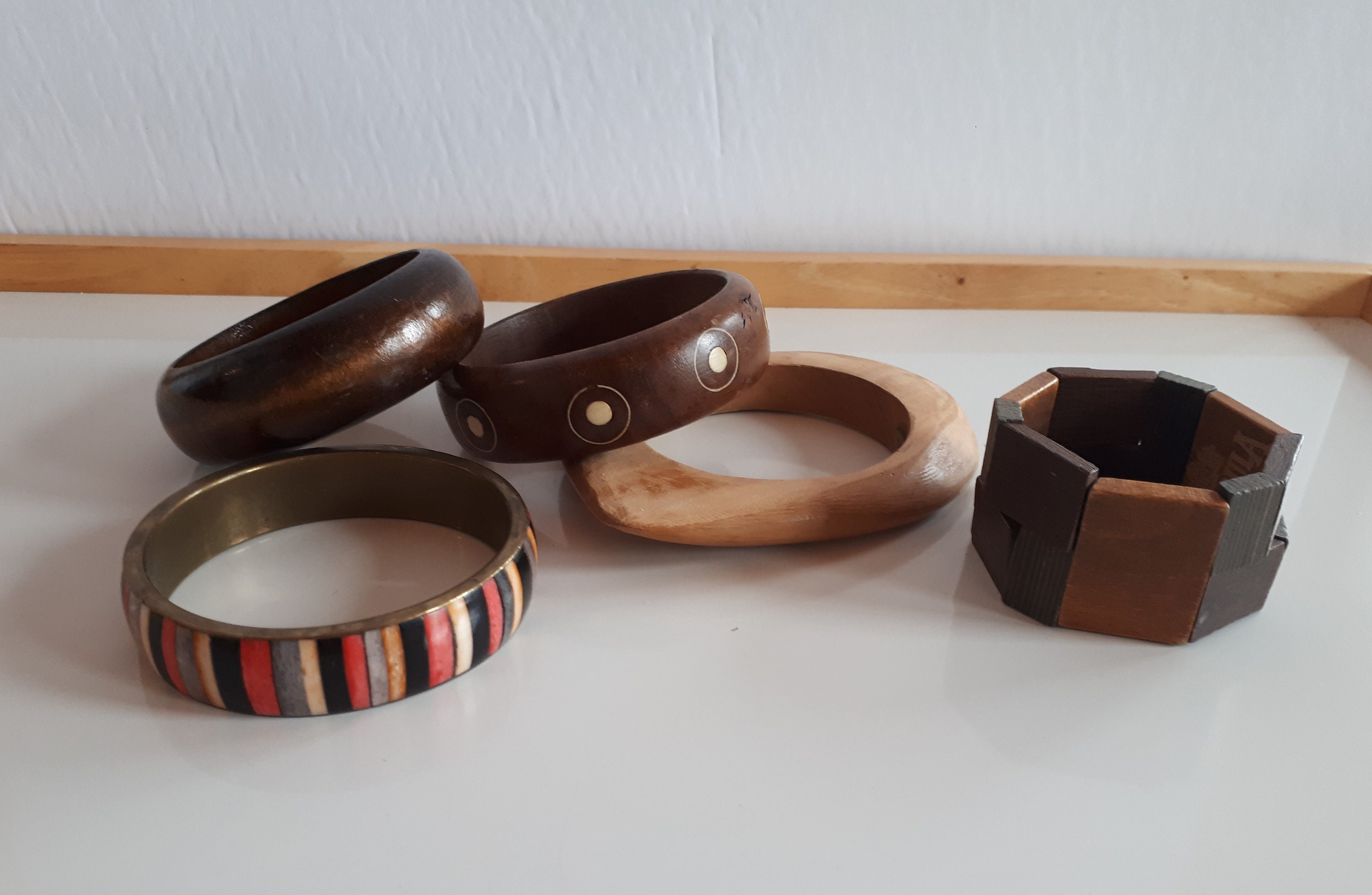 Your Choice Pick an Item Vintage BOHO Bangle Bracelet Wood Your Choice Pick an Item Vintage BOHO Bangle Bracelet Wood