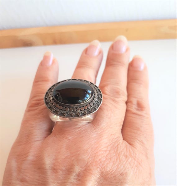 Unique Statement vintage chunky sterling silver b… - image 3