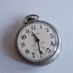 rare Vintage WESTCLOX DAX made in Canada mechanical pocket watch for repair or parts As Is