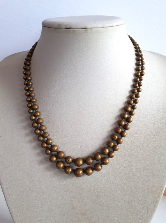 ANTIQUE VICTORIAN solid brass 2 rows graduated be… - image 3