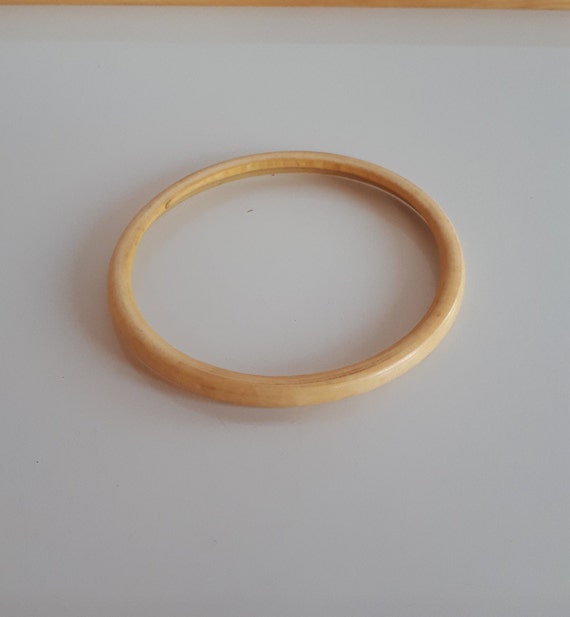 Carved bone upper arm band bracelet, Vintage hand