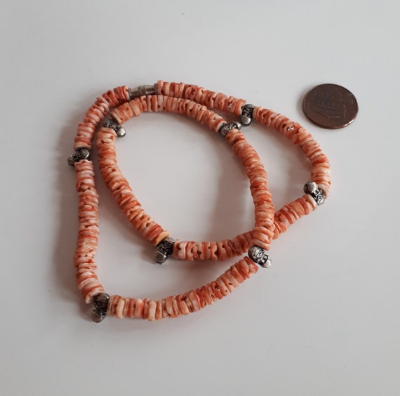 Important Rare Vintage Santo Domingo Coral Brass Necklace Old Important Rare Vintage Santo Domingo Coral Brass Necklace Old