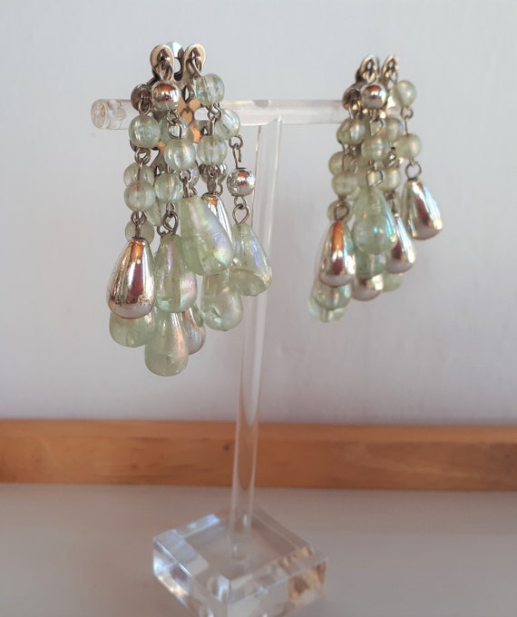 STATEMENT silver and pale green iridescent froste… - image 2