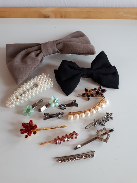 Lot 13 Pcs Vintage Hair Barrette and Hair Pin Some With  display picture 1