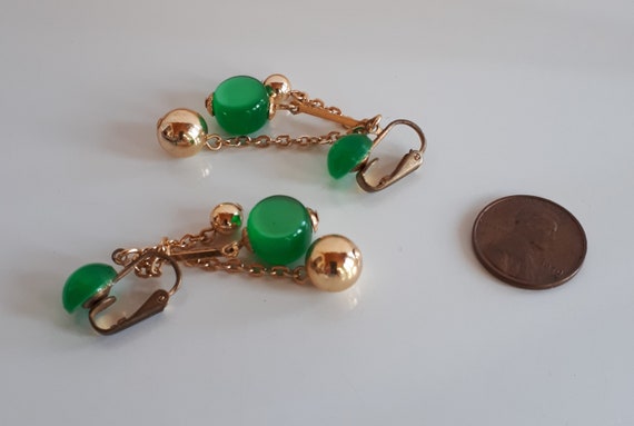 Vintage 50s emerald green moonglow plastic and go… - image 3