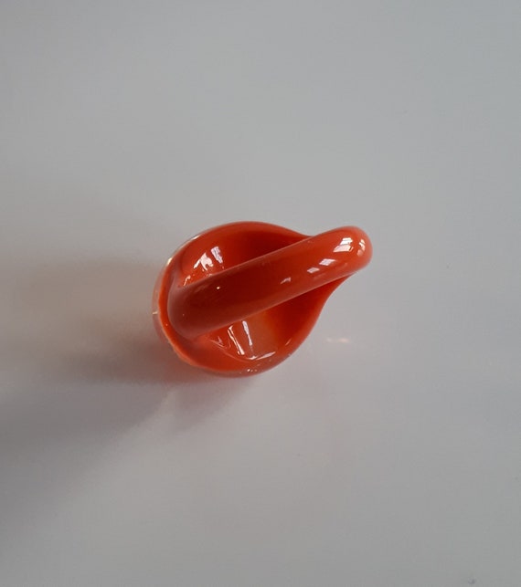 Orange coral lucite clear pool of light bubble to… - image 4