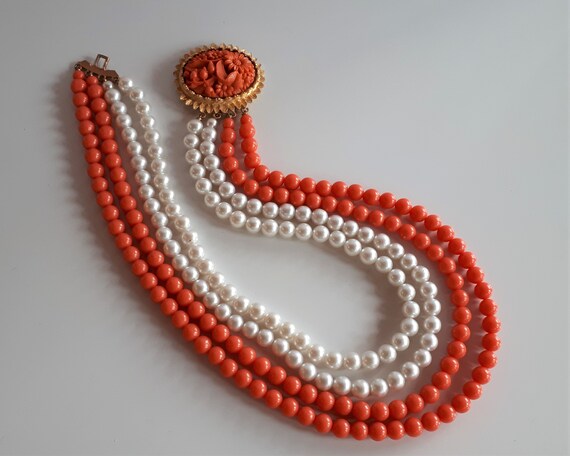 Statement vintage haute couture pink salmon coral… - image 7