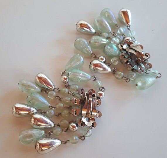 STATEMENT silver and pale green iridescent froste… - image 4