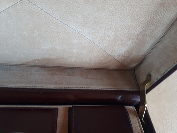 Vintage Burgundy Leather Briefcase, Solid Constru… - image 9